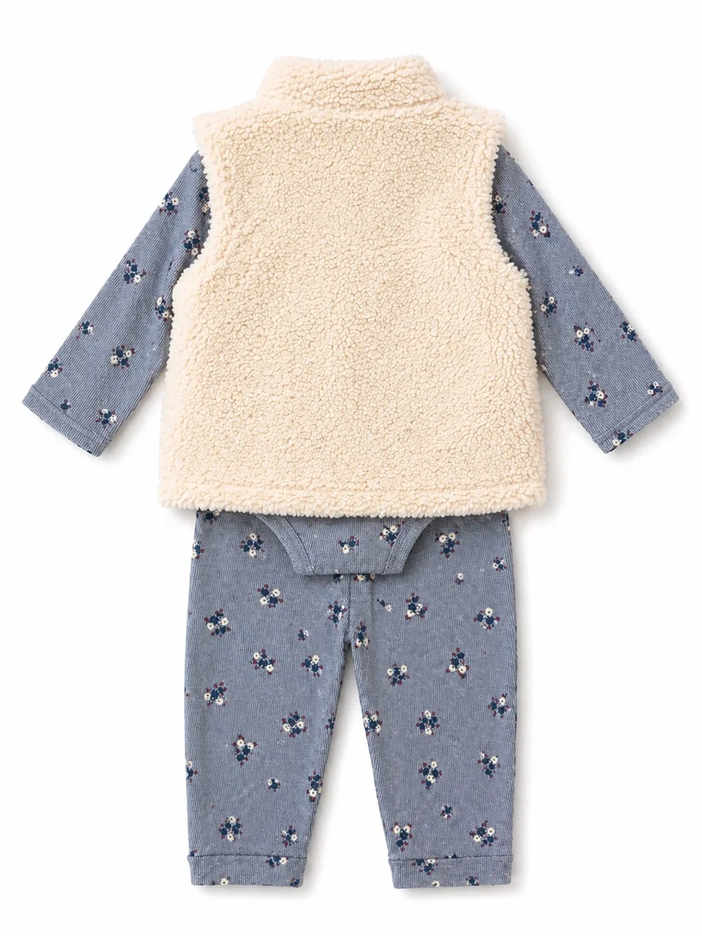 Carter’s 18M Baby Girl Outfit NWT 3 Piece Sherpa Vest Set Cozy Fall Winter Gift - Picture 4 of 5